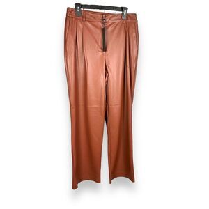House of Harlow Mahogany Wide Leg Vegan Leather Trouser NWT